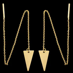 گوشواره طلا 18 عیار زنانه طلای مستجابی مدل مثلث کد 02