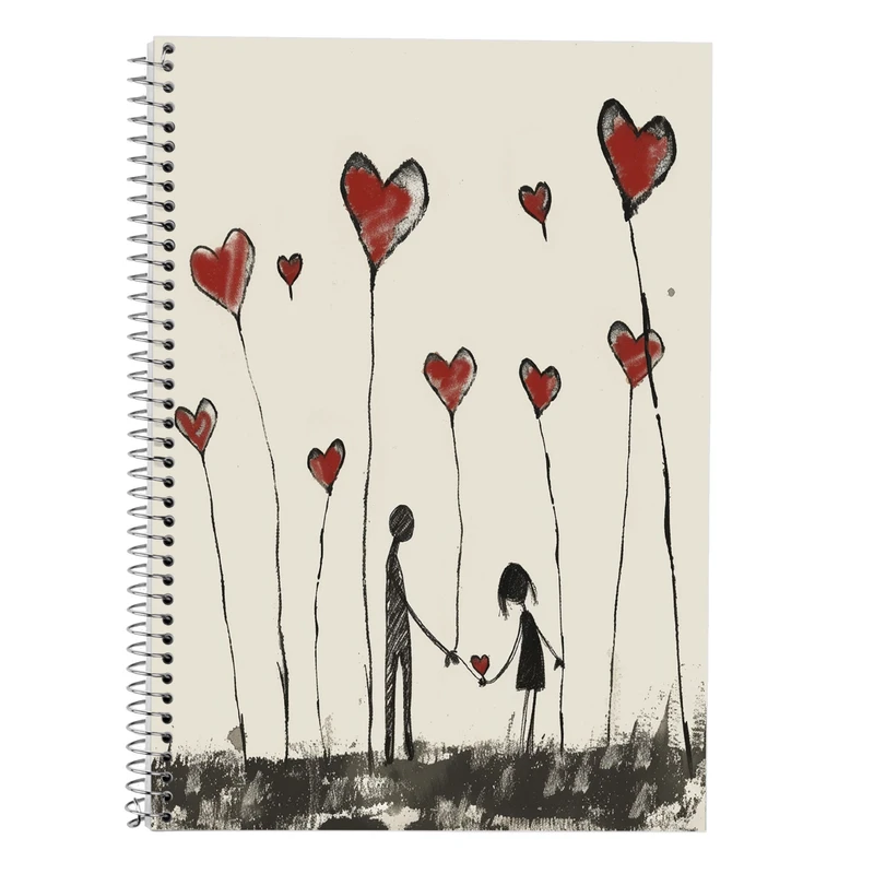 دفتر زبان 50 برگ مدوپد مدل دو خط طرح عاشقانه love کد DF14258