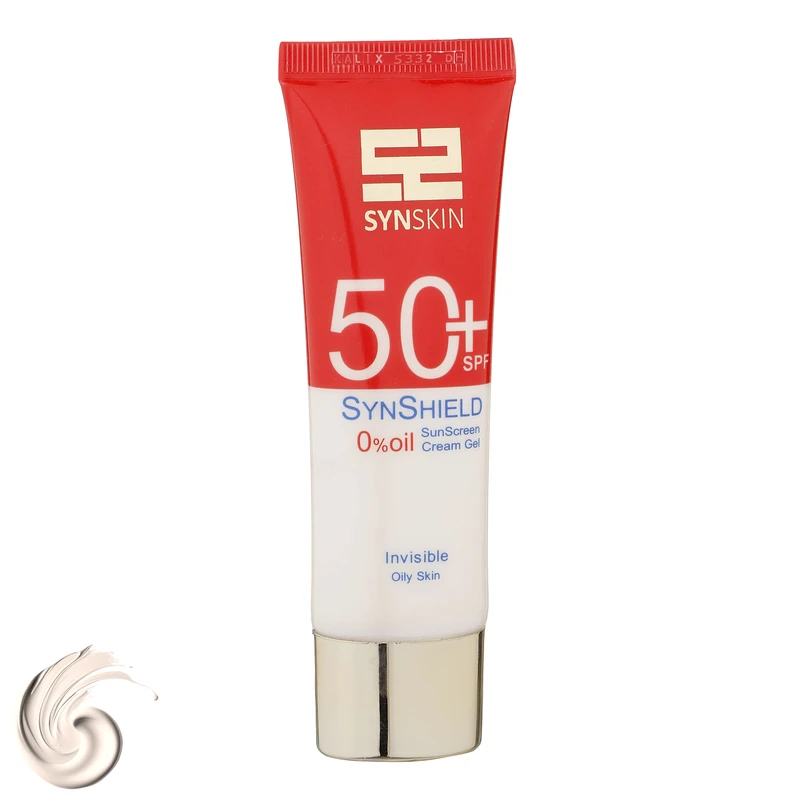 ژل کرم ضدآفتاب ساین اسکین بدون رنگ SPF50 مدل SynShield، مناسب پوست‌های چرب، حجم 50 میلی‌لیتر