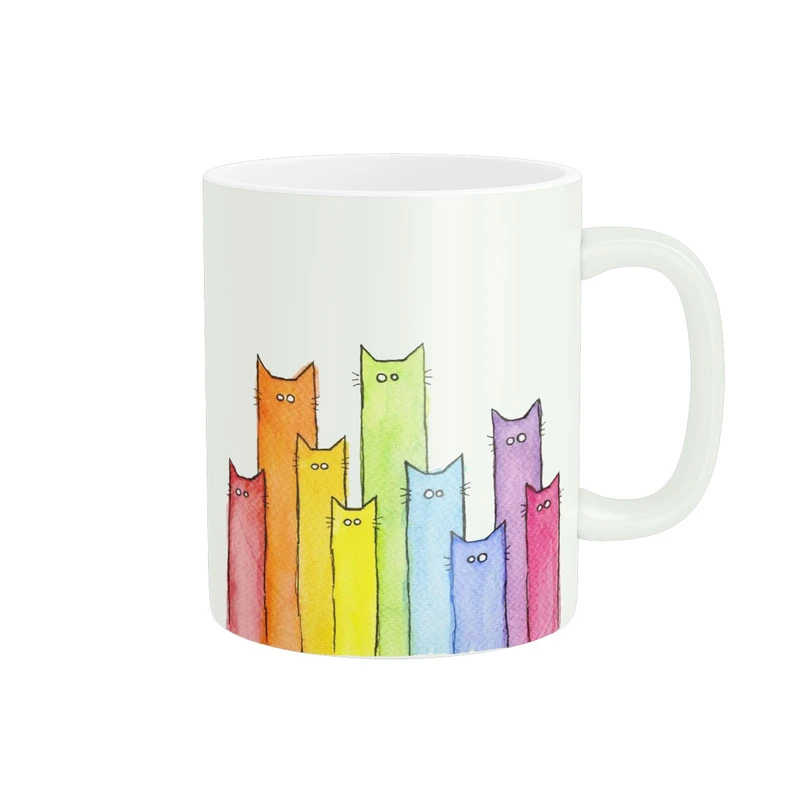 ماگ زیگورات مدل رنگین کمان گربه ها کد 1934