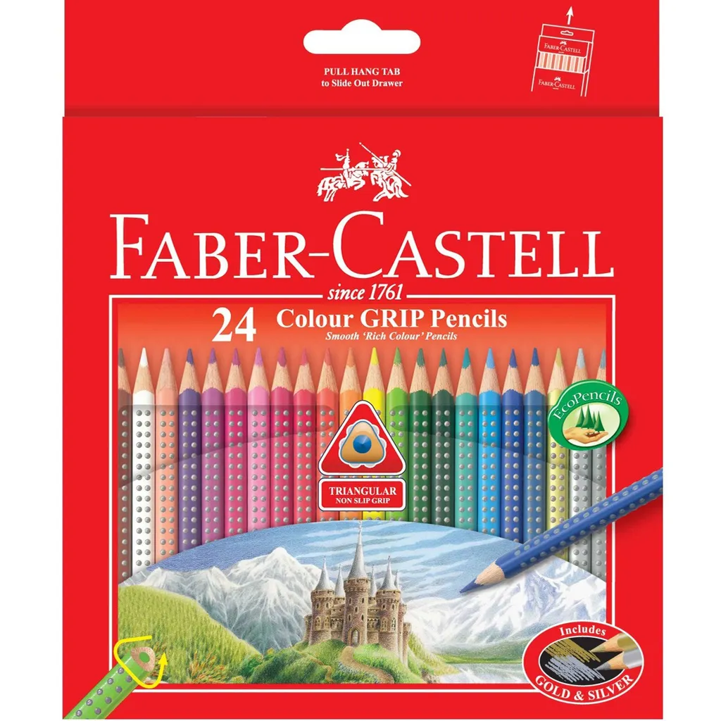 مداد رنگی 24 رنگ فابر-کاستل مدل Colour Grip