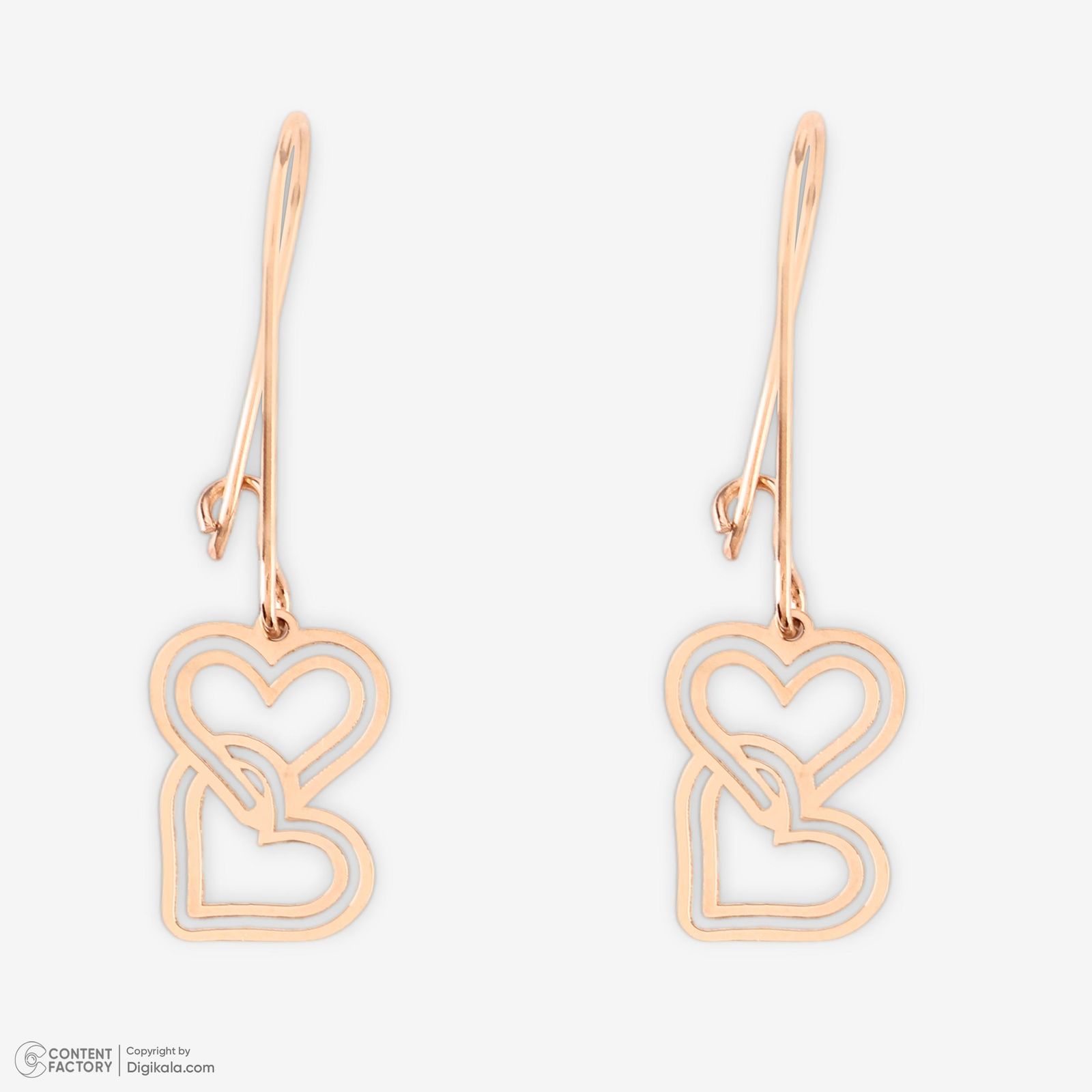 نیم ست طلا 18 عیار زنانه حافا گلد مدل قلب کد nim06 -  - 9