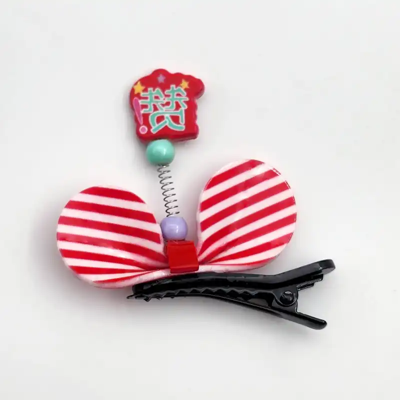 گیره مو دخترانه مدل پاپیون طرح راه راه کد SNG274