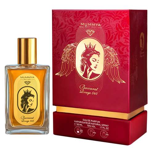 ادوپرفیوم زنانه مومیا مدل باکارات رژ ۵۴۰ گلهای شرقی با رایحه معتدل و شیرین حجم 50 میلی لیتر