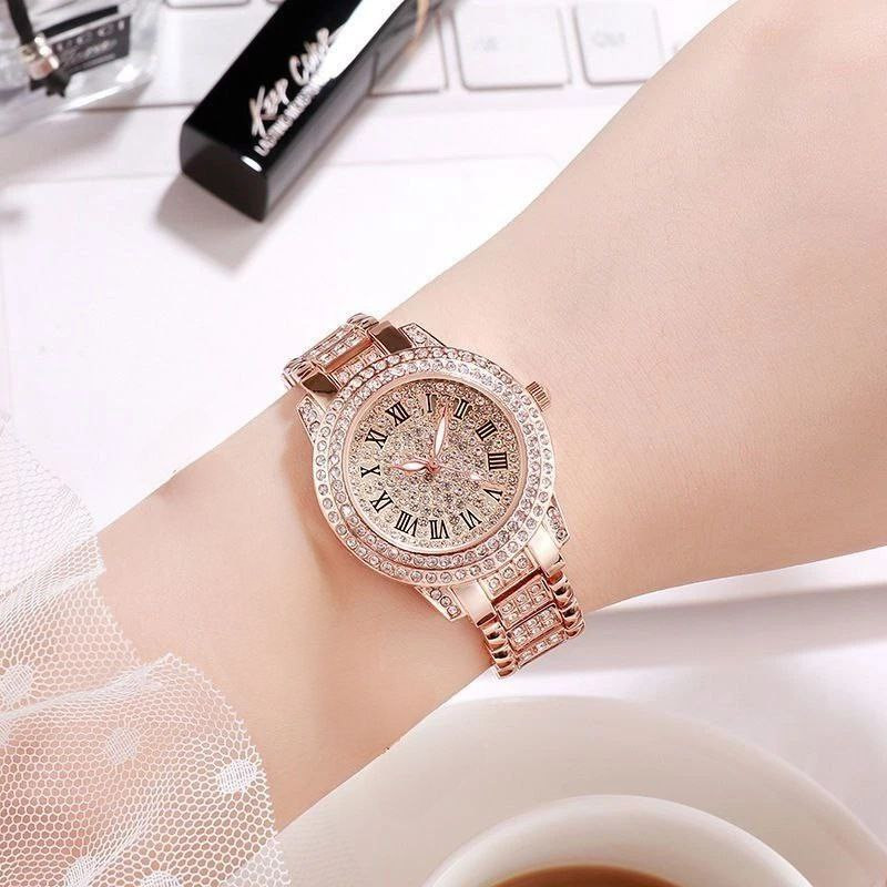 ساعت مچی عقربه ای زنانه مدل فول نگین R