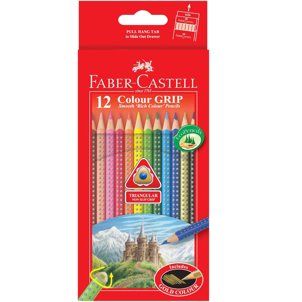 مداد رنگی 12 رنگ فابر-کاستل مدل Colour Grip