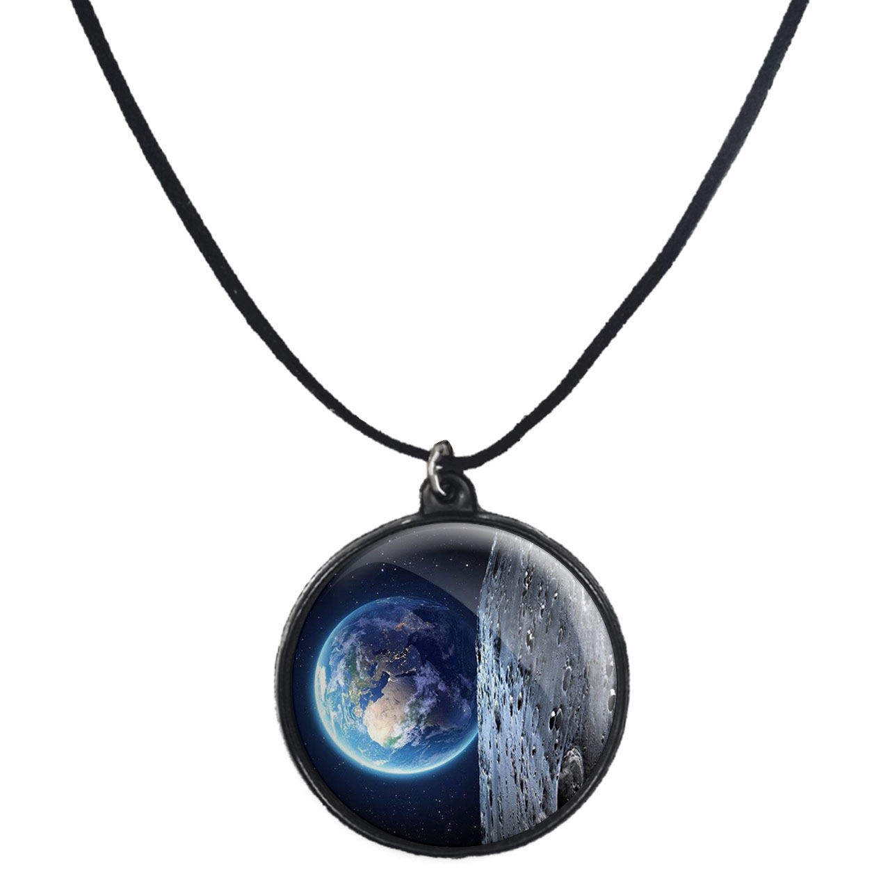 گردنبند پرمانه طرح زمین کد pmb.23497 مدل دو طرفه