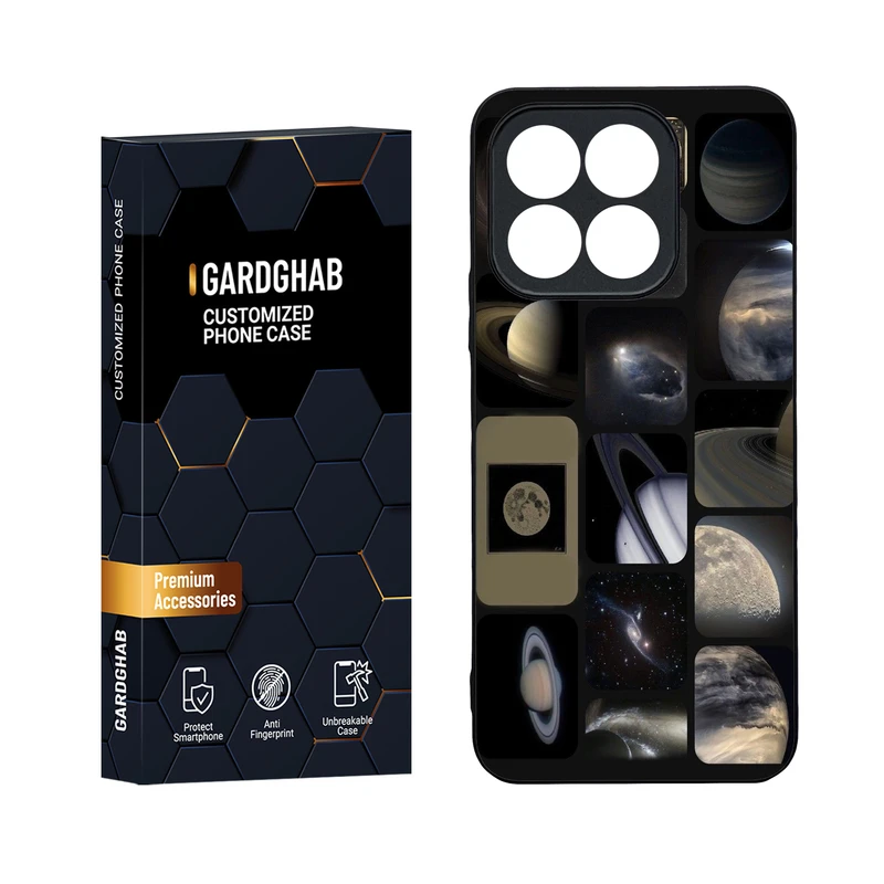  کاور گارد قاب مدل دور ژله ای پشت گلس کهکشان مناسب برای گوشی موبایل آنر Honor X6b 4G