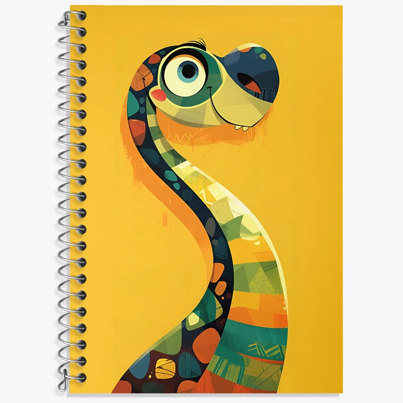 دفتر زبان 50 برگ خندالو مدل دو خط طرح دایناسور بامزه کد N4901