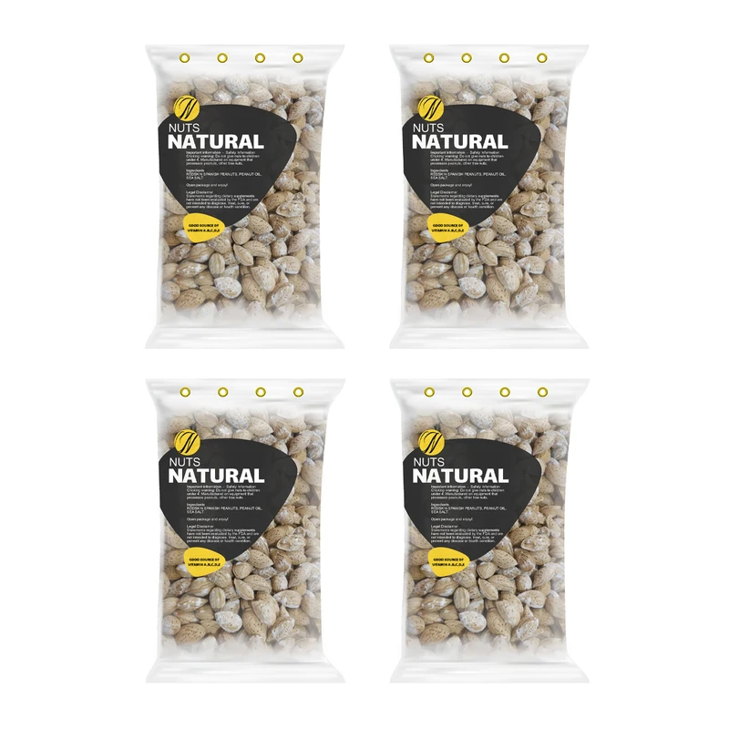 بادام پوست کاغذی شور نچرال - 250 گرم بسته 4 عددی 