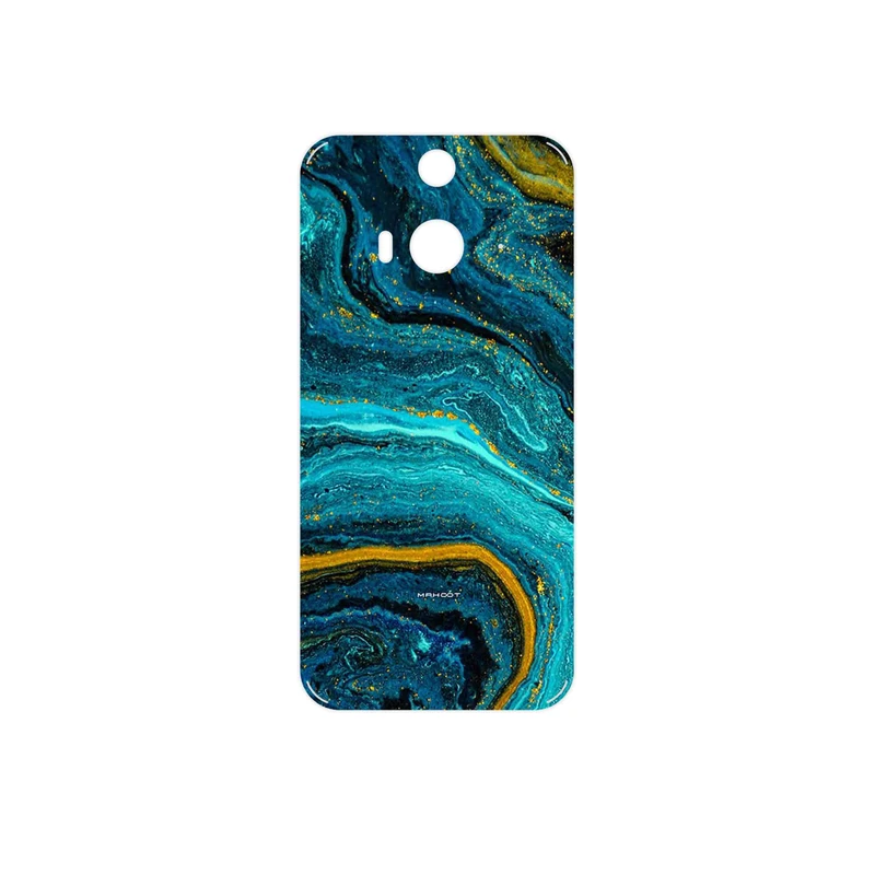 برچسب پوششی ماهوت مدل Turquoise marblewith golden streaks مناسب برای گوشی موبایل اچ تی سی Butterfly 2