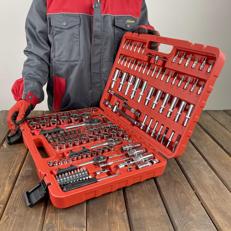 آچار بکس و سری آچار بکس جی ان ترد مدل 10010 مجموعه 172 عددی