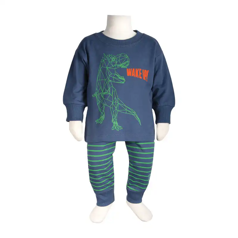 ست تیشرت و شلوار نوزادی آدمک مدل  دایناسور کد 117661 رنگ آبی