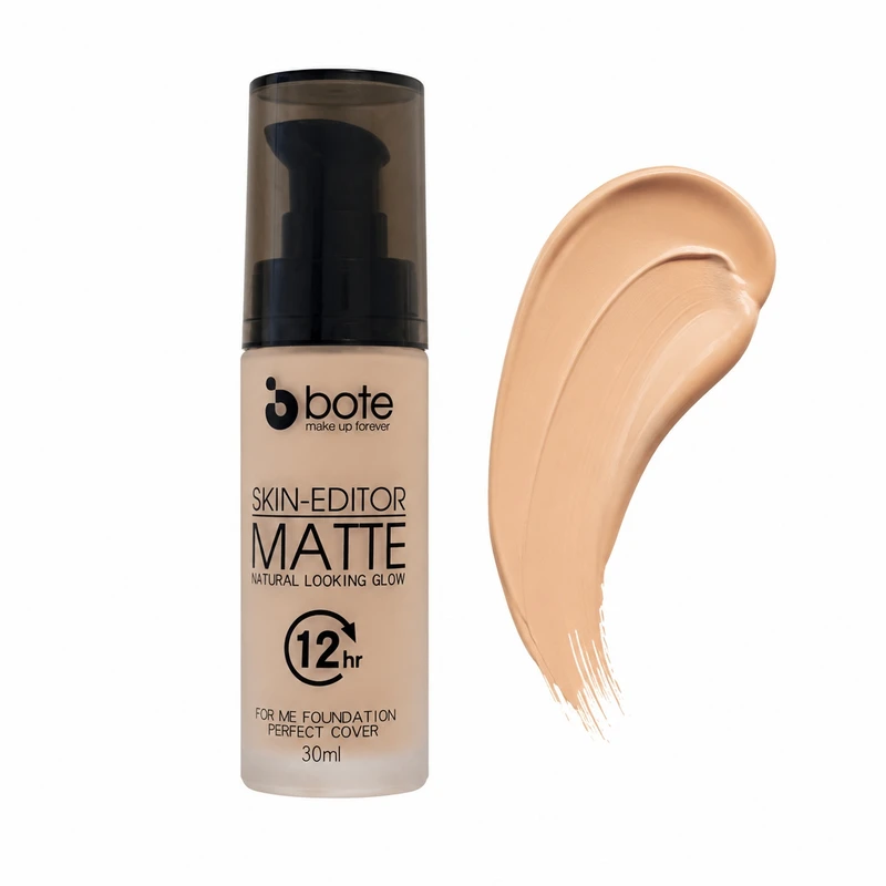 کرم پودر مایع بوته مدل Skin-Editor Matte شماره 02 مناسب برای انواع پوست حجم 30 میلی‌لیتر