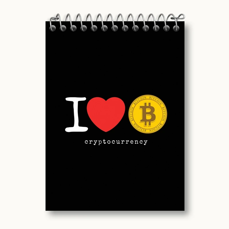 دفتر یادداشت 50 برگ خندالو مدل I Love Bitcoin کد 10895