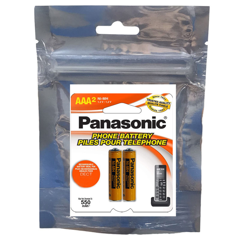 باتری نیم قلمی قابل شارژ پاناسونیک مدل Ni-MH.HHR-55AAABHRMR03  بسته دو عددی