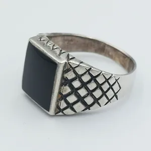 انگشتر نقره مردانه مدل عقیق کد 20631