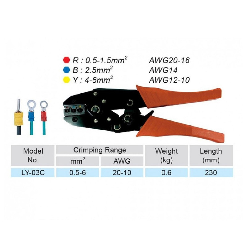 انبر پرس وایرشو رادن مدل LY-03C سایز 8 اینچ
