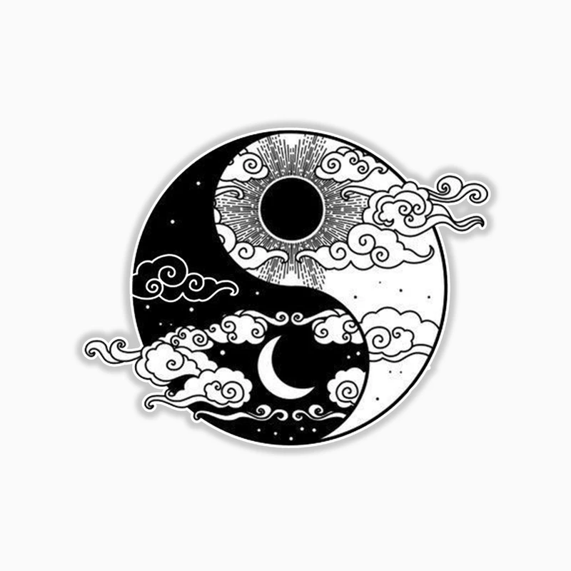 استیکر لپ تاپ و موبایل بووم طرح شب و روز مدل Y&Y کد N45