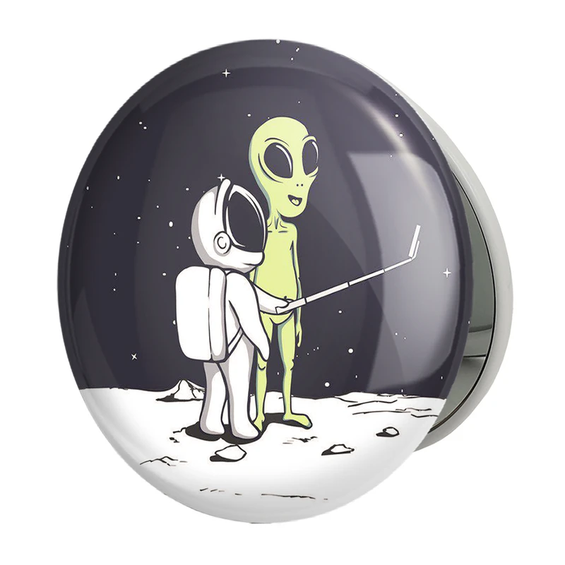 آینه جیبی خندالو طرح آدم فضایی و فضانورد مدل تاشو کد 1955 