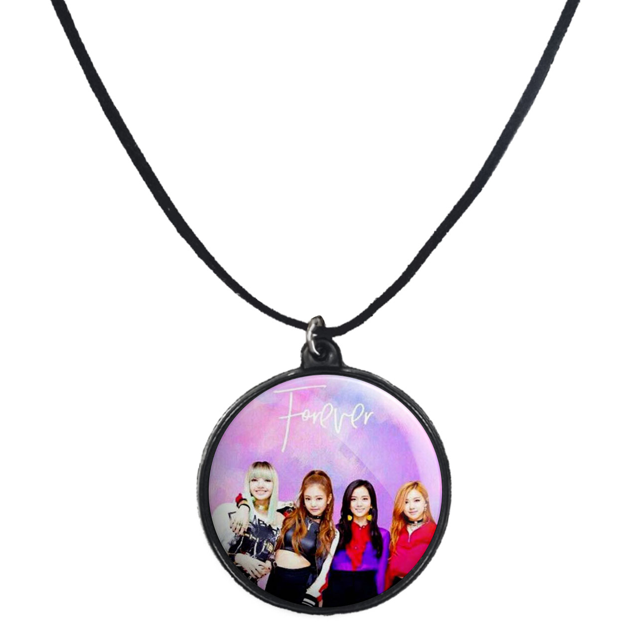 گردنبند پرمانه طرح بلک پینک کد pmb.785 مدل دو طرفه