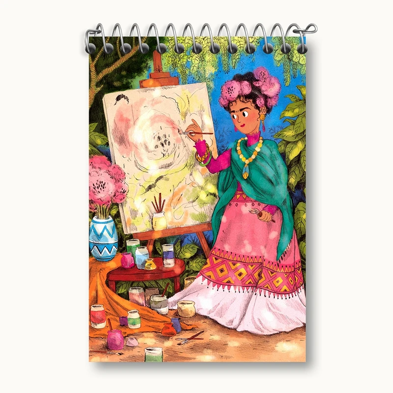 دفتر یادداشت 50 برگ خندالو مدل فریدا کالو (Frida Kahlo) کد F2828