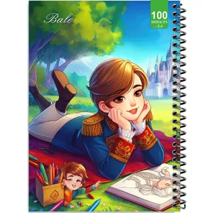 دفتر نقاشی 100 برگ بله طرح فانتزی پسر نقاش کد A4-N89