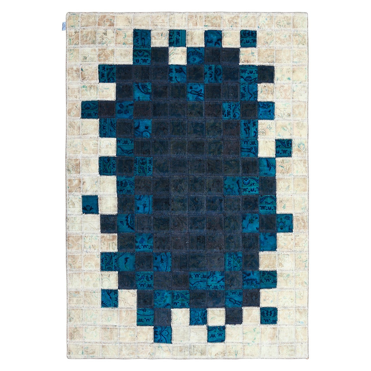 کلاژ فرش  سه متری سبحه طرح چهل تکه پچ ورک کد FDC-4864