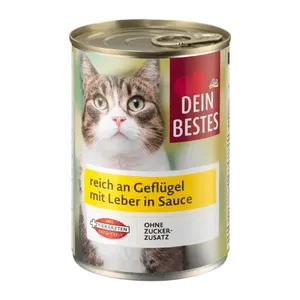 کنسرو غذای گربه بالغ دین بستس مدل تکه ای طعم مرغ وزن 400 گرم