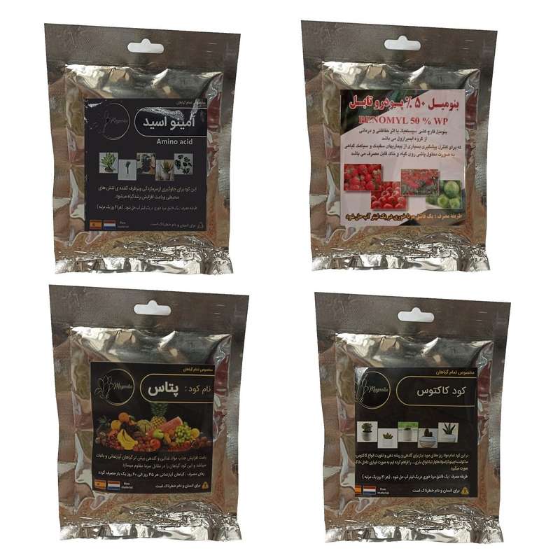 امینو اسید و بنومیل و پتاس و کود کاکتوس مدل raw material وزن 200 گرم