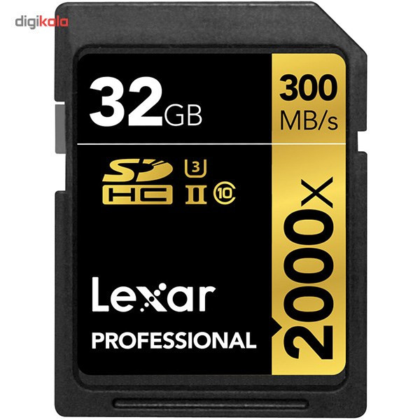 کارت حافظه SDHC لکسار مدل Professional کلاس 10 استاندارد UHS-II U3 سرعت 2000X به همراه ریدر UHS-II ظرفیت 32 گیگابایت