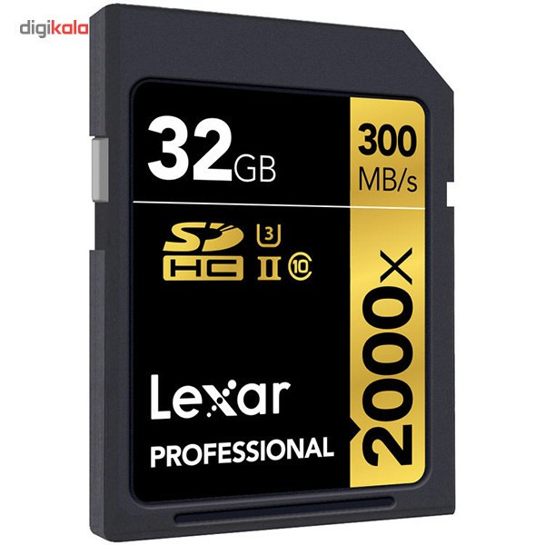 کارت حافظه SDHC لکسار مدل Professional کلاس 10 استاندارد UHS-II U3 سرعت 2000X به همراه ریدر UHS-II ظرفیت 32 گیگابایت
