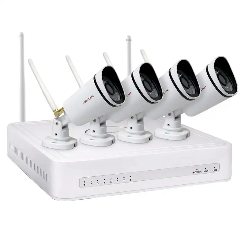 مجموعه ضبط کننده ویدئویی تحت شبکه به همراه دوربین های تحت شبکه فوسکم مدل FN3104W-B4 بدون هارددیسک