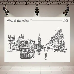 پوستر طرح مخمل لندن مدل برج ساعت کد AR305112