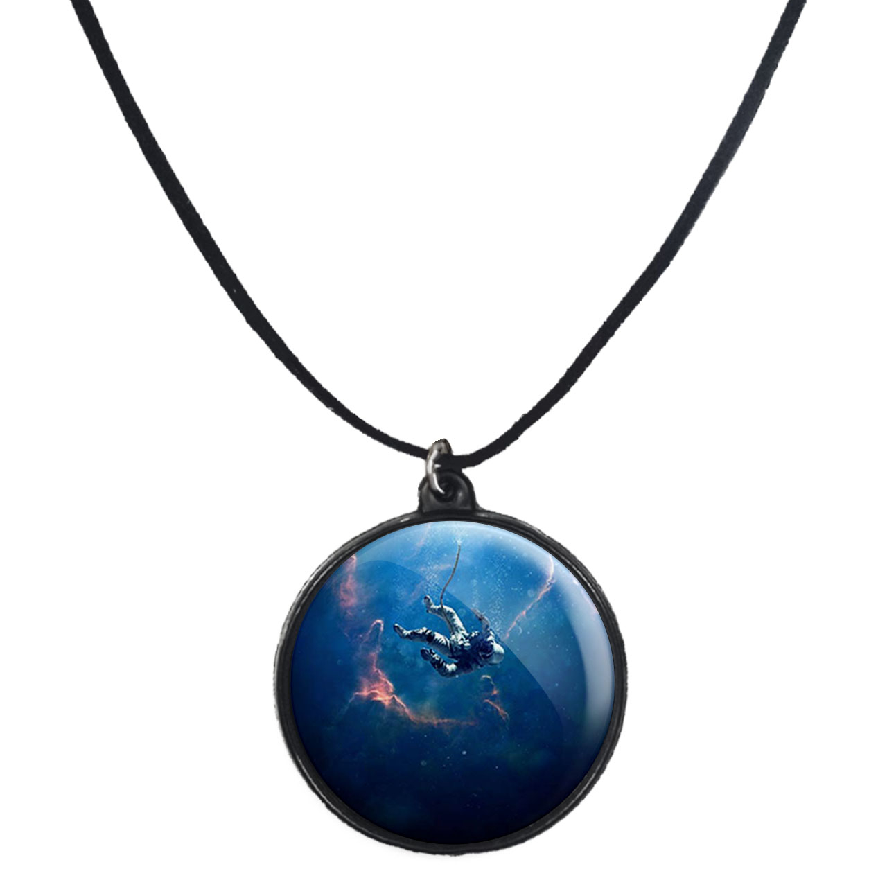 گردنبند پرمانه طرح فضانورد کد pmb.10386 مدل دو طرفه