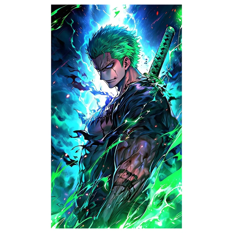 استیکر لپ تاپ و موبایل مدل انیمه طرح وان پیس زورو کد 128