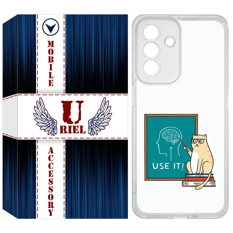 کاور یوریل مدل Clear کد 95 طرح گربه عاقل مناسب برای گوشی موبایل سامسونگ Galaxy A36