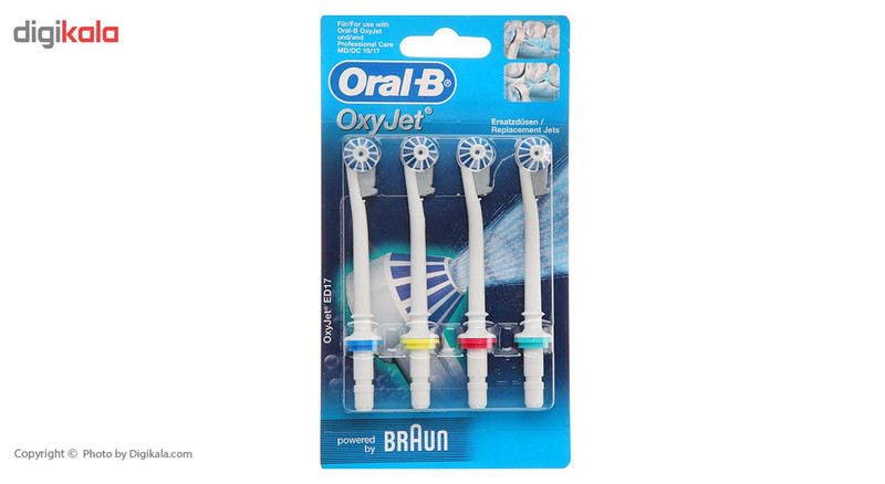 سری یدک مسواک برقی اورال-بی مدل ED 17-4 Oxyjet بسته 4 عددی
