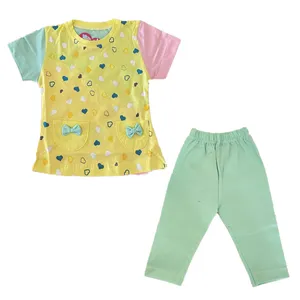 ست تونیک و شلوارک دخترانه مدل Bella Hearts