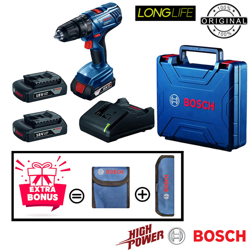 دریل پیچ گوشتی شارژی چکشی بوش مدل GSB 180 Li Professional Extra