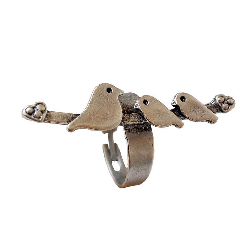 انگشتر زنانه مدل سه گنجشک کد 3GO-7