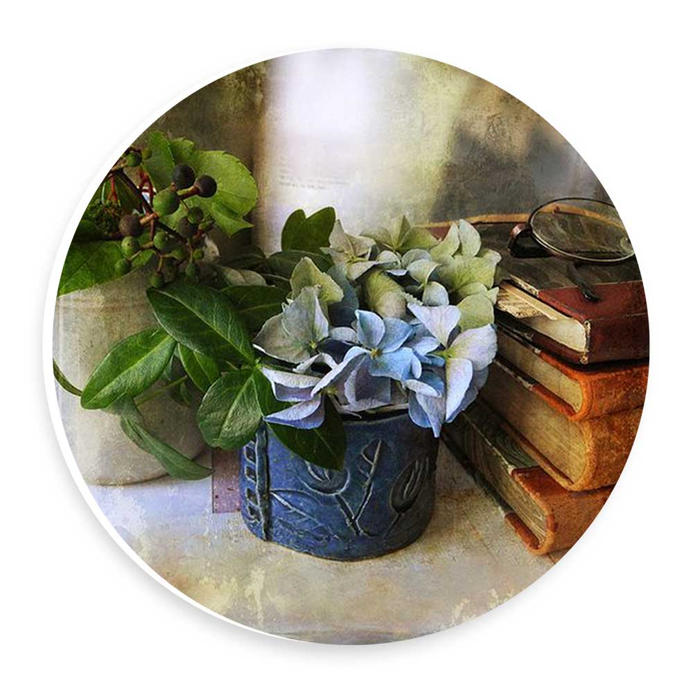 دیوارکوب طرح گلدان های گل و کتاب مدل wtb486