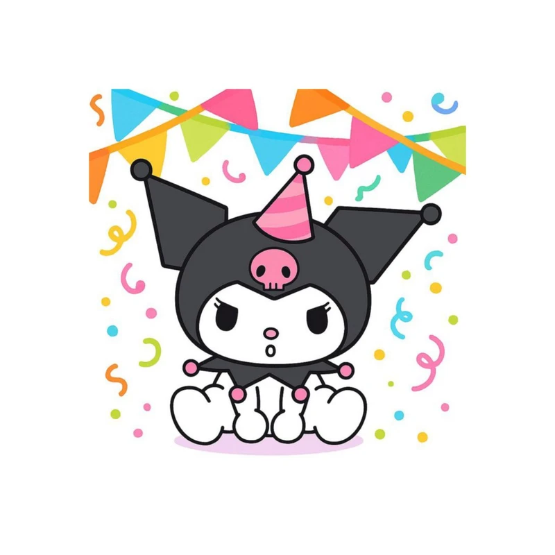 استیکر پارچه و لباس پاد آفرین مدل کارتونی کورومی Kuromi جذاب کد 1179