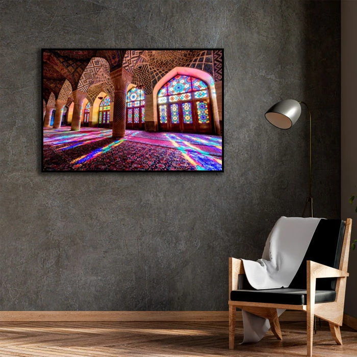 تابلو بکلیت طرح مسجد نصیرالملک شیراز مدل B-D2372 فریم مشکی