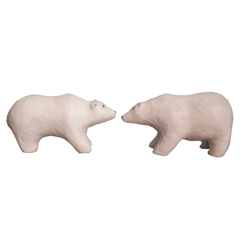 مجسمه طرح حیوانات خرس قطبی مدل P.G.045 مجموعه دو عددی