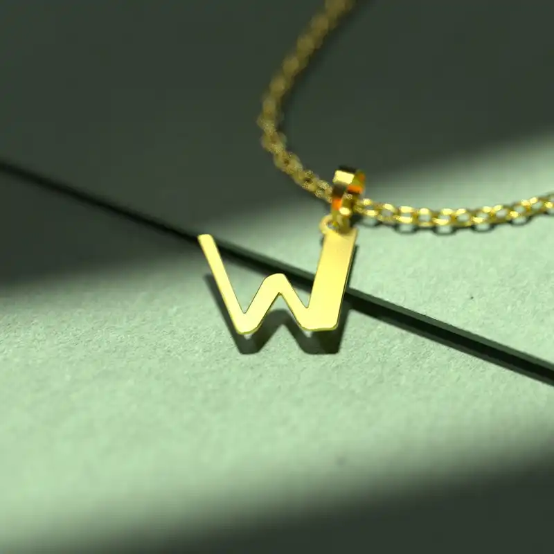 گردنبند طلا 18 عیار زنانه مدوپد مدل حرف W کد H3-1-1257