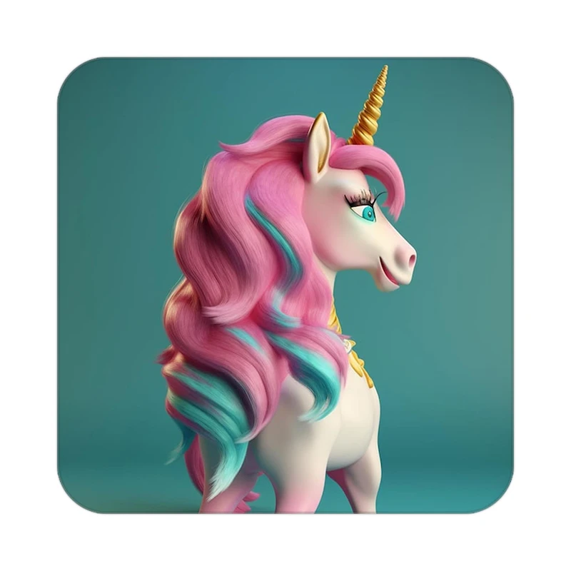 زیر لیوانی کاکتی طرح اسب تک شاخ و یونیکورن مدل mp29165