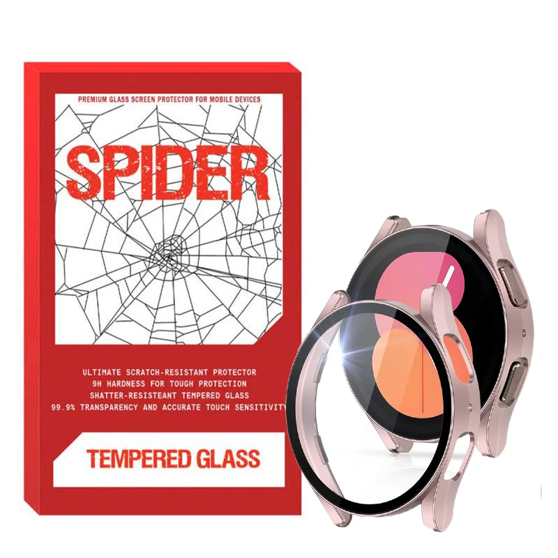 کاور اسپایدر مدل Case With Glass مناسب برای ساعت هوشمند سامسونگ Galaxy Watch 5 40mm به همراه محافظ صفحه نمایش