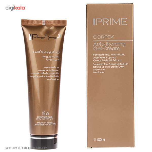 ژل کرم برنز کننده پرایم مدل Corpex Auto Bronzing حجم 100 میلی لیتر153366