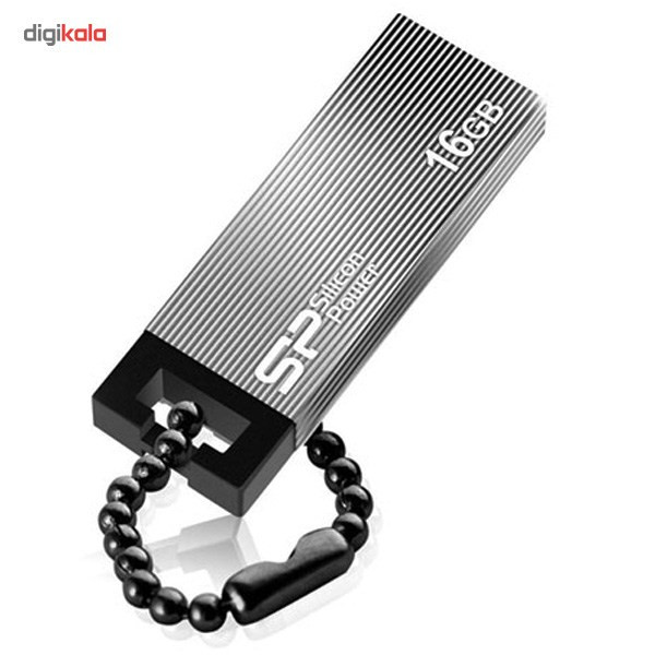 فلش مموری سیلیکون پاور Touch 835 ظرفیت 16GB، مقاوم در برابر خش و ضربه، بدنه فلزی سندبلاست شده، طراحی بدون درپوش، وزن سبک و گارانتی مادام‌العمر